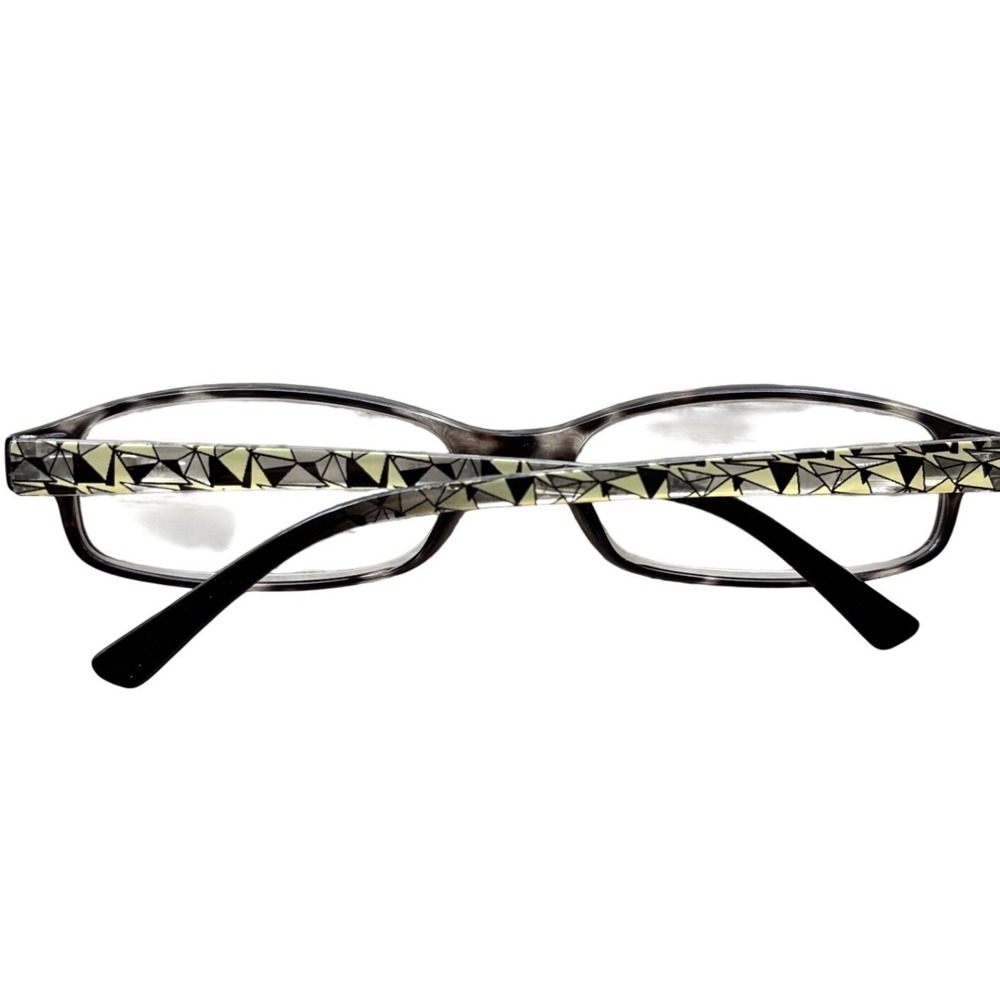 Gamma‎ Ray Optics Reading Glasses FRAMES Marble Geometric Yellow Temples Artsy